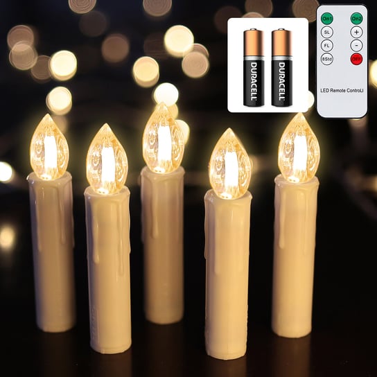 80x świece LED Świece Bożego Narodzenia Świece choinkowe Wireless z Timer Warm White z baterią Einfeben