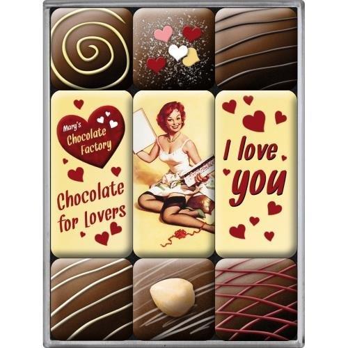 83047 Magnesy (9szt) I Love You Chocolat Nostalgic-Art Merchandising