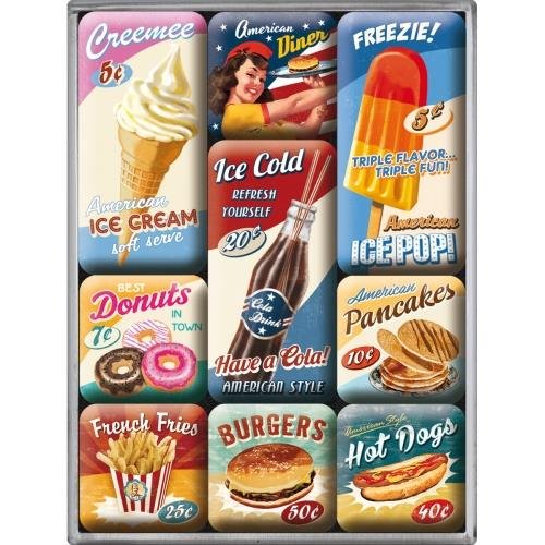 83069 Magnesy (9szt) American Diner Nostalgic-Art Merchandising