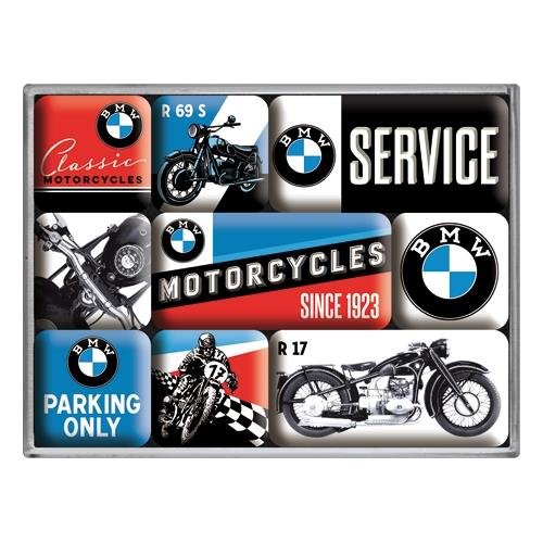 83077 Magnesy (9szt) BMW - Motorcycles Nostalgic-Art Merchandising