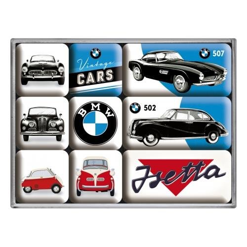 83078 Magnesy (9szt) BMW - Vintage Cars Nostalgic-Art Merchandising