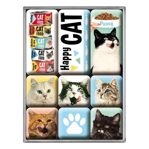 83093 Magnesy (9szt) Happy Cats Nostalgic-Art Merchandising