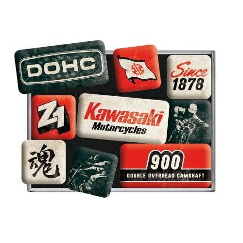 83114 Magnesy (9szt) Kawasaki Motorcycle Nostalgic-Art Merchandising