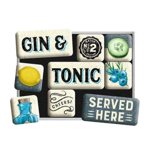 83116 Magnesy (9szt) Gin & Tonic Served Nostalgic-Art Merchandising
