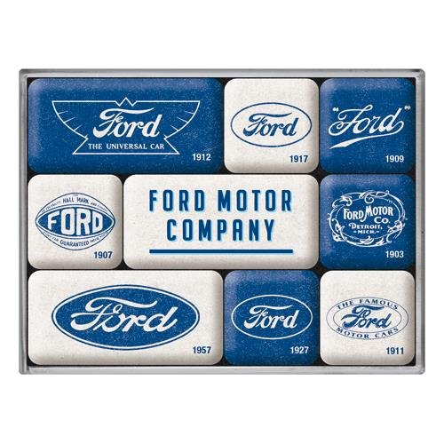 83123 Magnesy (9szt) Ford Logo Evolution Nostalgic-Art Merchandising