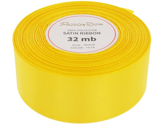 [838035] Wstążka satynowa 38mm 32mb żółta PassionRoom.pl