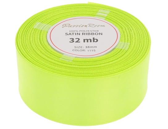 [838092] Wstążka satynowa 38mm 32mb limonkowa PassionRoom.pl