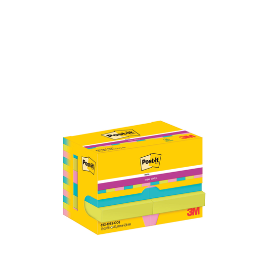 KART. POST-IT® SUPER STICKY NOTES,COSMIC,47,6X47,6MM,90K.12 BL./ 3M ...