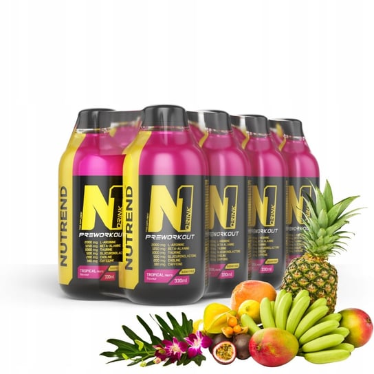 8x Odżywka Przedtreningowa N1 Drink PreWorkout 330ml owoce tropikalne Nutrend