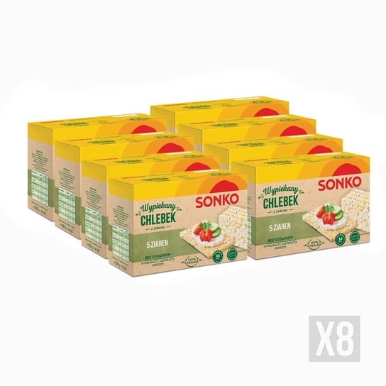 8x SONKO Chlebek Pieczywo 5 ziaren 120g Sonko