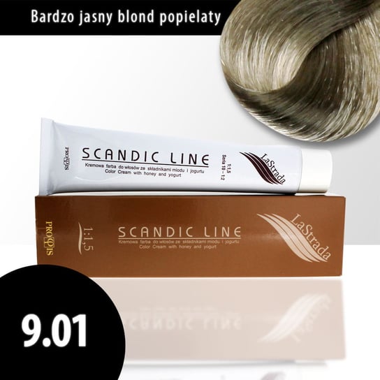 9.01 bardzo jasny blond popielaty Scandic Line kremowa farba do włosów LaStrada 100ml Scandic Line