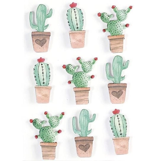 9 naklejek 3D - Kaktusy Meksykańskie 4,5 cm Youdoit