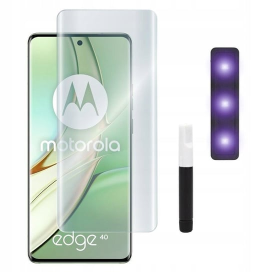 9H Szkło Do Motorola Edge 40 5G Hartowane Uv +Lampa Szkiełko Szybka GSM-HURT