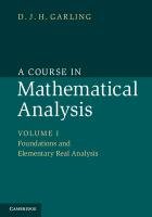 A Course in Mathematical Analysis Garling D. J. H.