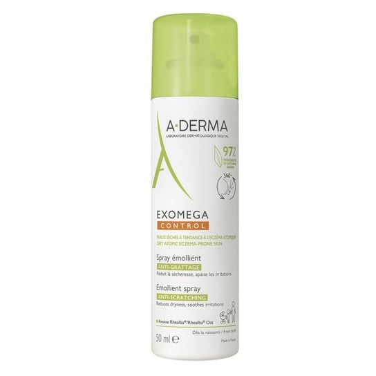 A-Derma, Exomega Control, Łagodzący spray do skóry suchej i atopowej, 50 ml A-derma