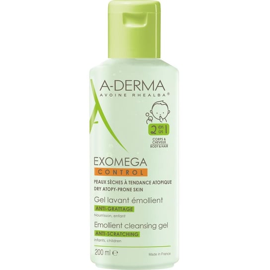 A-Derma, Exomega, żel do mycia ciała i włosów emolient 2w1, 200 ml A-derma