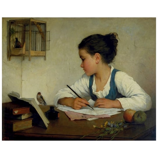 A Girl Writing - Henriette Browne 80x100 Legendarte