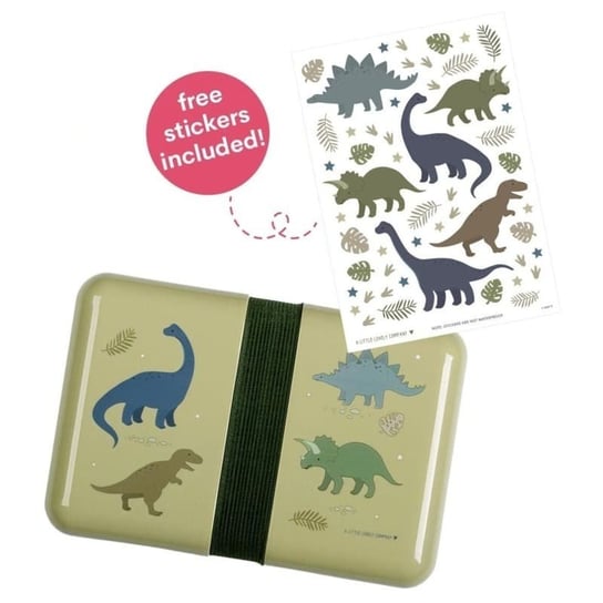 A Little Lovely Company - Śniadaniówka Lunchbox Dinozaury z naklejkami Inna marka