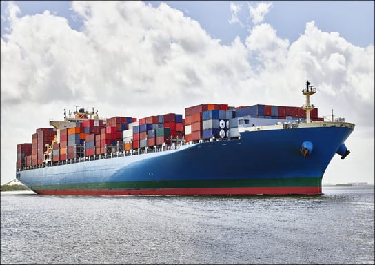 A massive container ship plies the Savannah River in Savannah, Georgia., Carol Highsmith - plakat 84,1x59,4 cm Galeria Plakatu