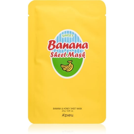 A’pieu Banana maska odżywcza w płacie dla efektu rozjaśnienia i wygładzenia skóry 23 g A’pieu