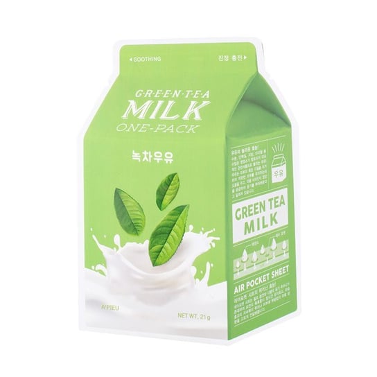 A'Pieu, Milk One-Pack, kojąca maseczka w płachcie Green Tea, 20 g A'Pieu