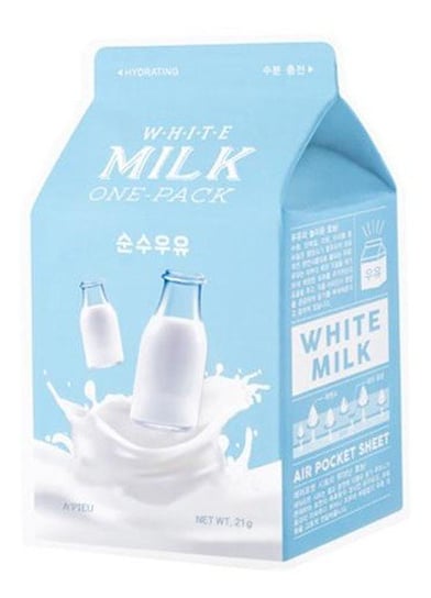 A’pieu, Milk One-pack, nawilżająca maseczka w płachcie White Milk, 20 g A’pieu