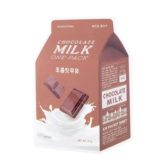 A'Pieu, Milk One-Pack, wygładzająca maseczka w płachcie Chocolate, 20 g A'Pieu