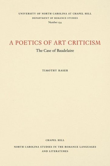 A Poetics of Art Criticism Raser Timothy