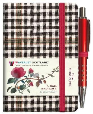 A Red, Red Rose Tartan Notebook (mini with pen) (Burns check tartan) Scotland Waverley