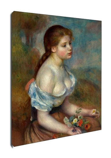 A Young Girl with Daisies, Auguste Renoir - obraz na płótnie 40x50 cm Galeria Plakatu