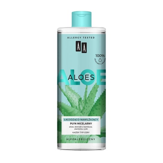 AA, Aloes 100% Aloe Vera Extract płyn micelarny łagodząco-nawilżający 400ml AA