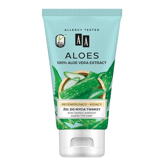 AA Aloes 100% Aloe Vera Extract Żel do mycia twarzy regenerująco-kojący 150ml AA