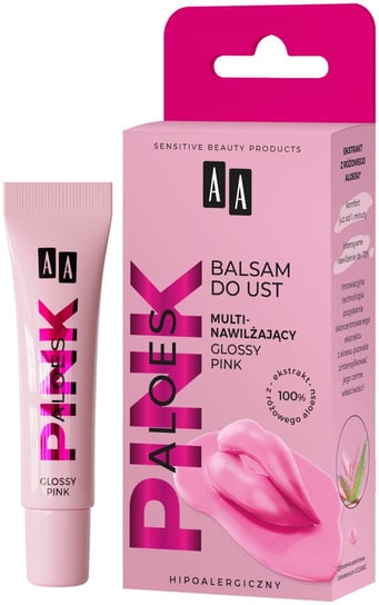 Aa, Aloes Pink, Multinawilżający Balsam Do Ust, Glossy Pink, 10g AA