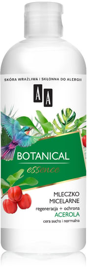 AA, Botanical Essence, mleczko micelarne regeneracja i ochrona, cera sucha i normalna, 400 ml AA