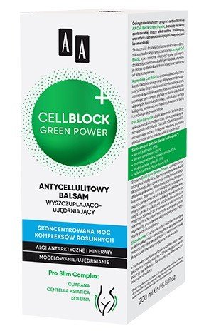 AA, Cell Block Green Power, antycellulitowy balsam wyszczuplająco-ujędrniający, 200 ml AA