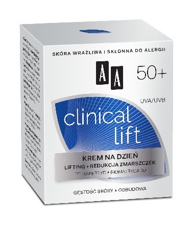AA, Clinical Lift 50+, krem na dzień redukujący zmarszczki, 50 ml AA