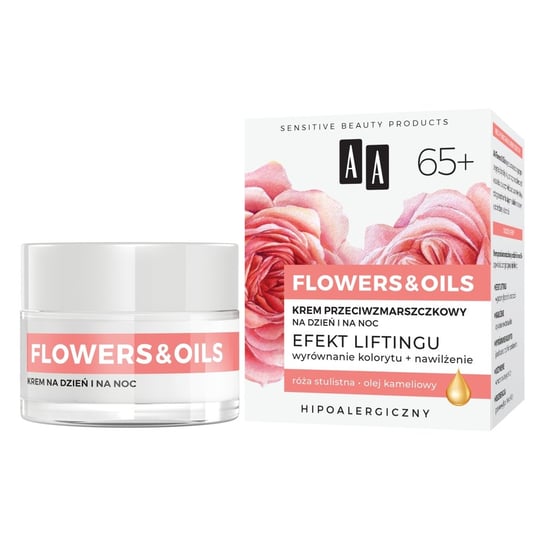 AA Flowers&Oils 65+, Krem przeciwzmarszczkowy na dzień i na noc, 50ml AA