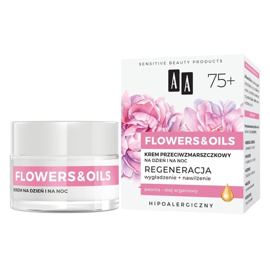 AA Flowers&Oils 75+, Krem przeciwzmarszczkowy na dzień i noc, 50 ml AA