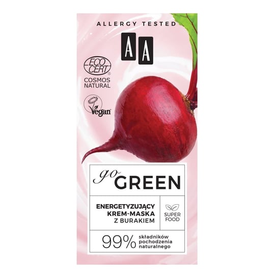 AA, Go Green, energetyzujący krem-maska z burakiem, 50 ml AA