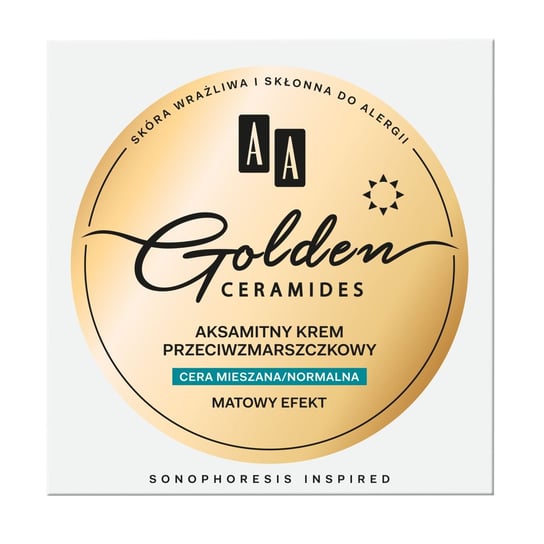 AA, Golden Ceramides, krem przeciwzmarszczkowy do cery mieszanej i normalnej, 50 ml AA