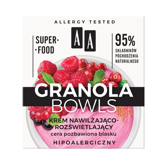 AA, Granola Bowls, krem nawilżająco-rozświetlający cera pozbawiona blasku, 50 ml AA
