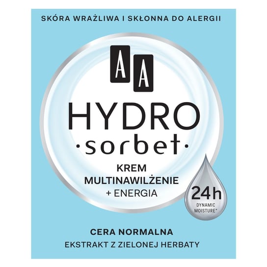 AA, Hydro Sorbet, krem multinawiżenie + energia cera normalna, 50 ml AA