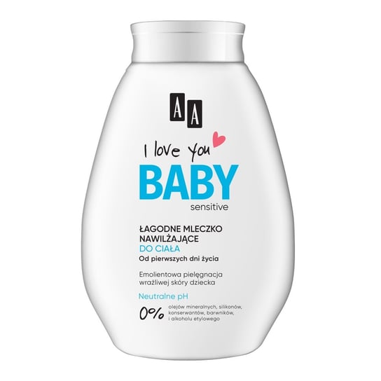 AA, I Love you Baby, Łagodne mleczko nawilżające do ciała, 250 ml AA