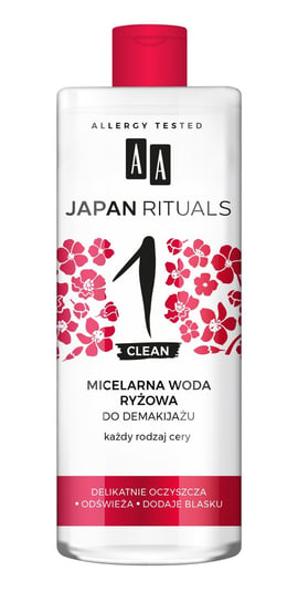 AA, Japan Rituals, micelarna woda ryżowa do demakijażu - każdy rodzaj cery, 400 ml AA