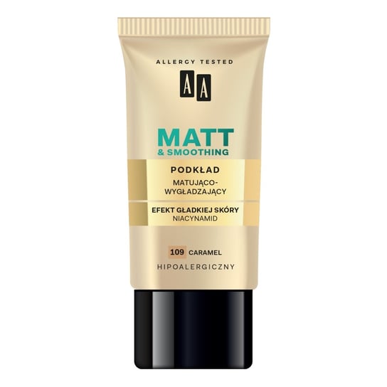 AA, Make Up Matt, Podkład matująco-wygładzający 109 Caramel, 30 ml AA