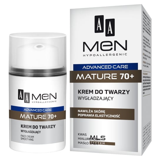 AA, Men Advanced Care Mature, krem do twarzy wygładzający 70+, 50 ml AA