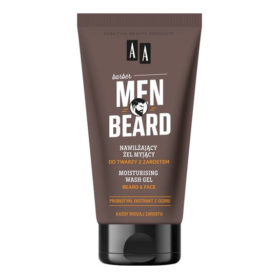 AA Men Beard, Nawilżający żel myjący do twarzy z zarostem, 150ml AA