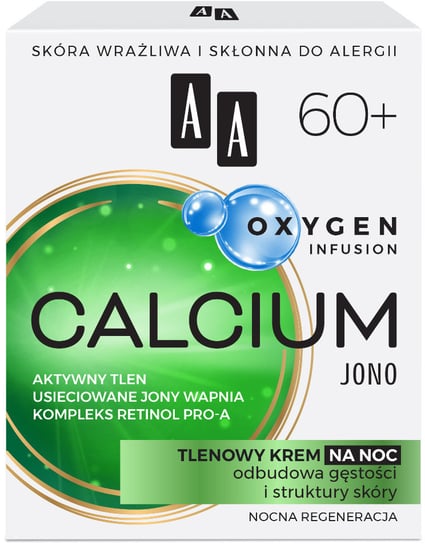 AA, Oxygen Infusion 60+ Calcium Jono, tlenowy krem na noc, 50 ml AA
