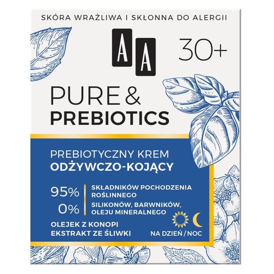 AA, Pure & Prebiotics, prebiotyczny krem odżywczo-kojący 30+, 50 ml AA
