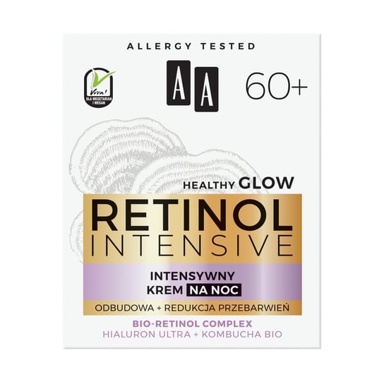 AA, Retinol Intensive 60+, intensywny krem na noc odbudowa + redukcja przebarwień, 50 ml AA